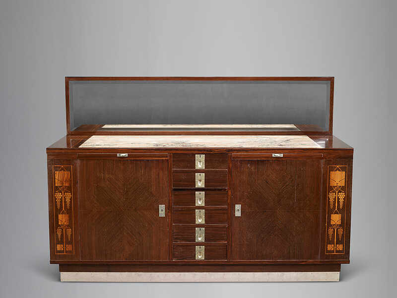 Dining room sideboard by Designer: In the style of Koloman Moser