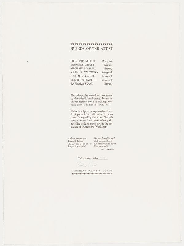 Colophon, Barbara Swan, 1970