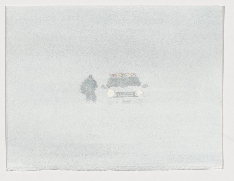 Whiteout (police car with figure), Joshua Huyser, 2016