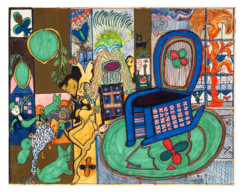 Rocking Chair, Nellie Mae Rowe, 1981