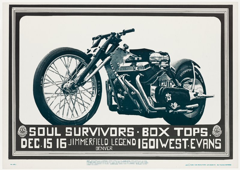 Soul Survivors, Box Tops, Jimmerfield Legend, 1601 West Evans Street, Denver, December 15-16, 1967, Alton Kelley, 1967