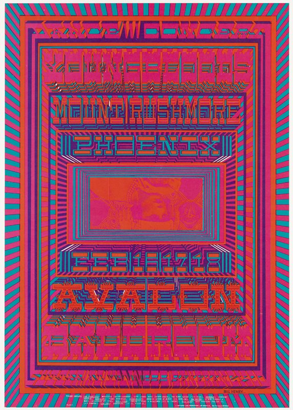 One Hundred Six, Youngbloods, Mount Rushmore, Phoenix, February 16-18, Avalon Ballroom, William S. Henry, 1968