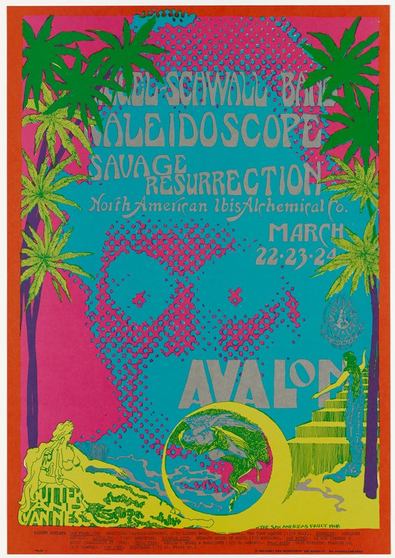 Siegal Schwall Band, Kaleidoscope, Savage Resurrection, North American Ibis Alchemical Co., Avalon Ballroom, March 22-24, 1968, San Andreas Fault, 1968