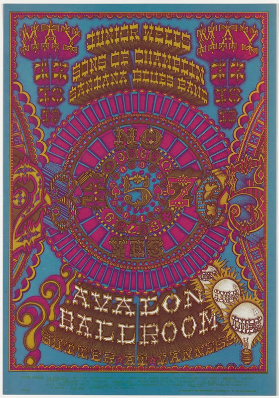 Junior Wells, Sons of Champlin, Santana Blues Band, Avalon Ballroom, May 17-19, 1968, William S. Henry, 1968
