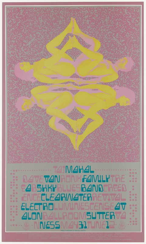 Taj Mahal; Dave Van Ronk; Family Tree, A.B. Skhy Blues Band, Creedence Clearwater Revival, Avalon Ballroom, May 31-June 2, 1968, Paul Kagan, 1968