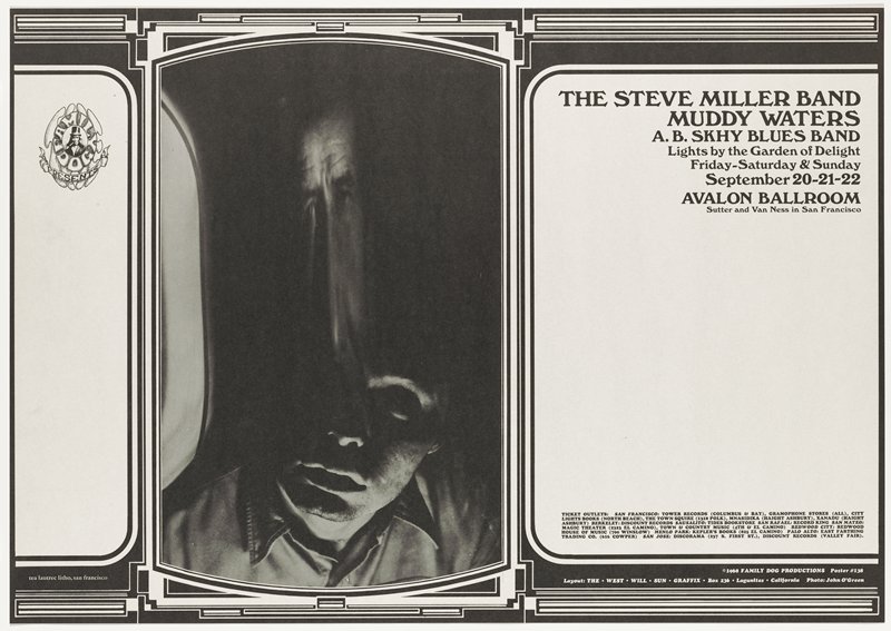 The Steve Miller Band, Muddy Waters, A.B. Skhy Blues Band, Avalon Ballroom, September 20-22, 1968, Wes Wilson, 1968