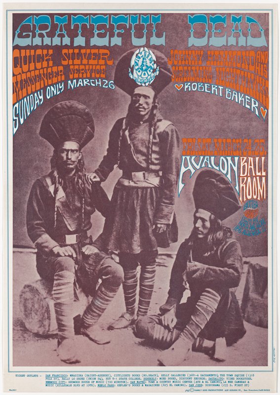 Grateful Dead, Quicksilver Messenger Service, Johnny Hammond and his Screaming Nighthawks, Robert Baker, Avalon Ballroom, March 24-26, 1967, Rick Griffin, 1967