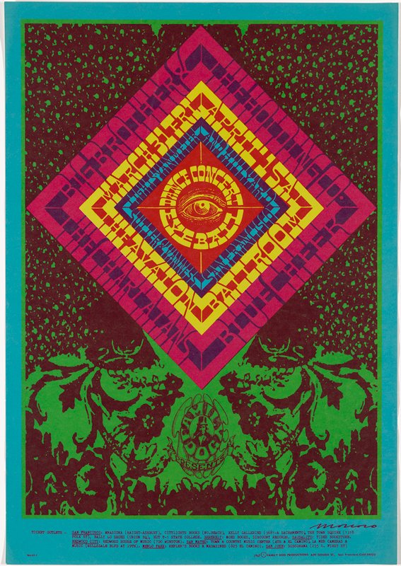 Big Brother and the Holding Company, The Charlatans, Blue Cheer, Avalon Ballroom, March 31-April 1, 1967, Victor Moscoso, 1967