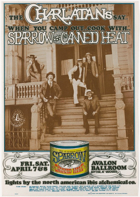 The Charlatans, Sparrow, Canned Heat, April 7-8, Avalon Ballroom, Rick Griffin, 1967