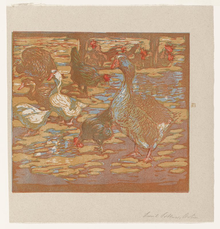 Waterfowl and Chickens (Wasservögel und Hühner), Emil Pottner, c. 1920
