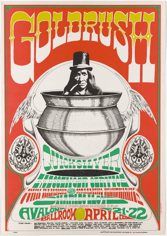 Quicksilver Messenger Service, John Hammond and his Screaming Nighthawks, Charles Lloyd, April 21-22, Avalon Ballroom, Rick Griffin, 1967