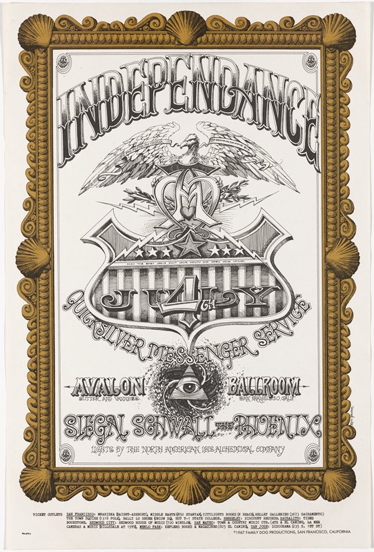 Quicksilver Messenger Service, Siegal Schwall, The Phoenix, July 4, Avalon Ballroom, Rick Griffin, 1967