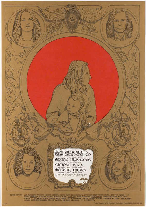 Big Brother and the Holding Company, Mount Rushmore, Canned Heat, Mother Earth, Avalon Ballroom, July 20-23, 1967, Dennis Nolan, 1967