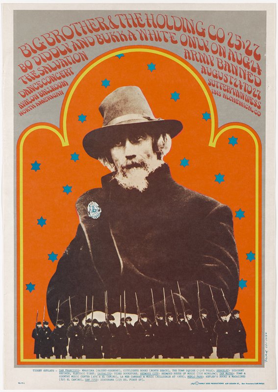 Big Brother and the Holding Company, Bo Didley, Bukka White, The Salvation Army Banned, Avalon Ballroom, August 25-27, 1967, Bob Fried, 1967