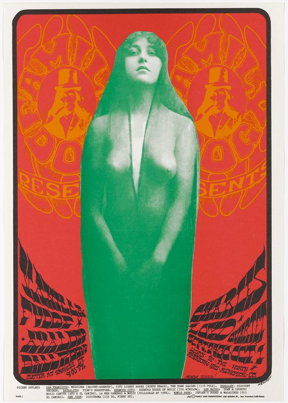 Vanilla Fudge, Charles Lloyd Quartet, Avalon Ballroom, September 29-October 1, 1967, Alton Kelley, 1967