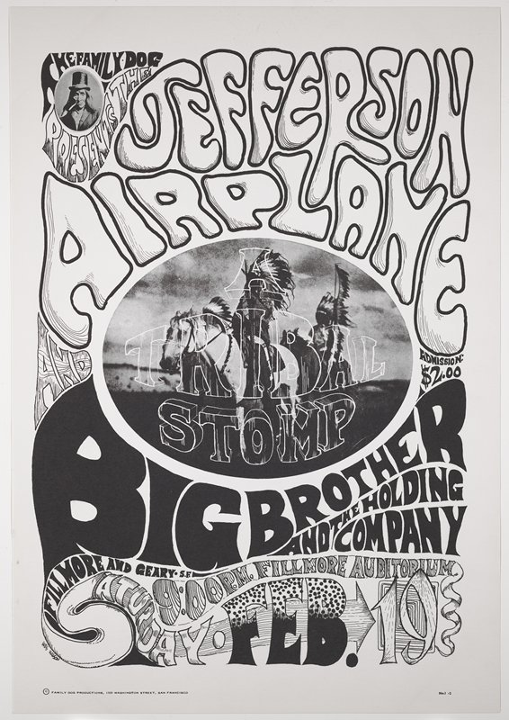 Jefferson Airplane, Big Brother and the Holding Company, February 19, Fillmore Auditorium, Wes Wilson, 1966