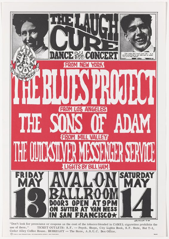 The Blues Project, The Sons of Adam, Quicksilver Messenger Service, Avalon Ballroom, May 13-14, 1966, Wes Wilson, 1966