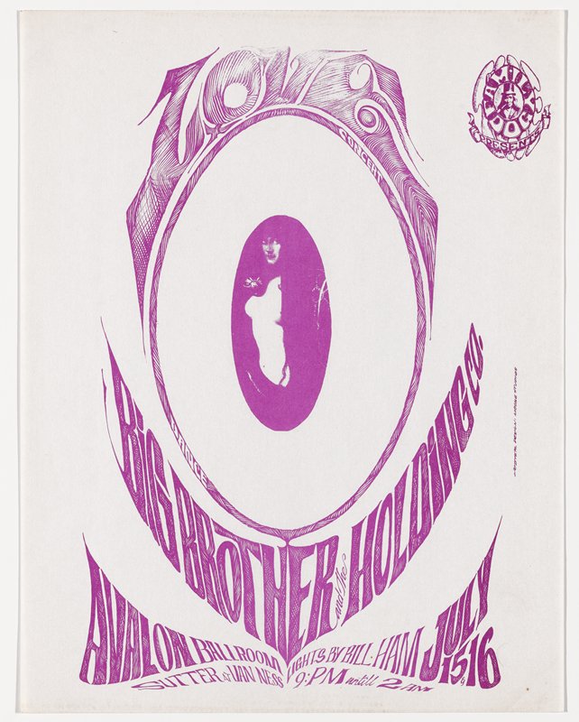 Big Brother and the Holding Company, Avalon Ballroom, July 15-16, 1966, Alton Kelley, 1966