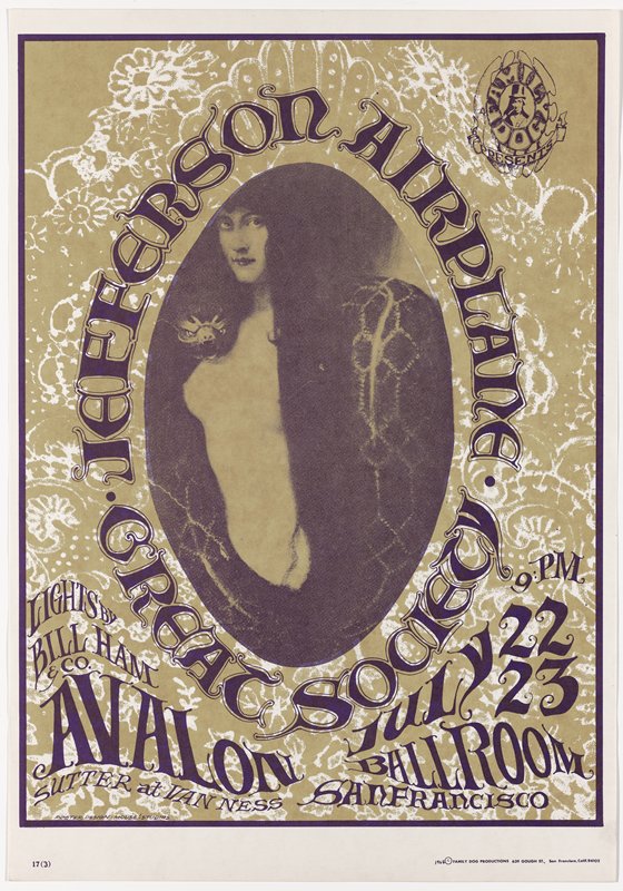 Jefferson Airplane, Great Society, Avalon Ballroom, July 22-23, 1966, Alton Kelley, 1966