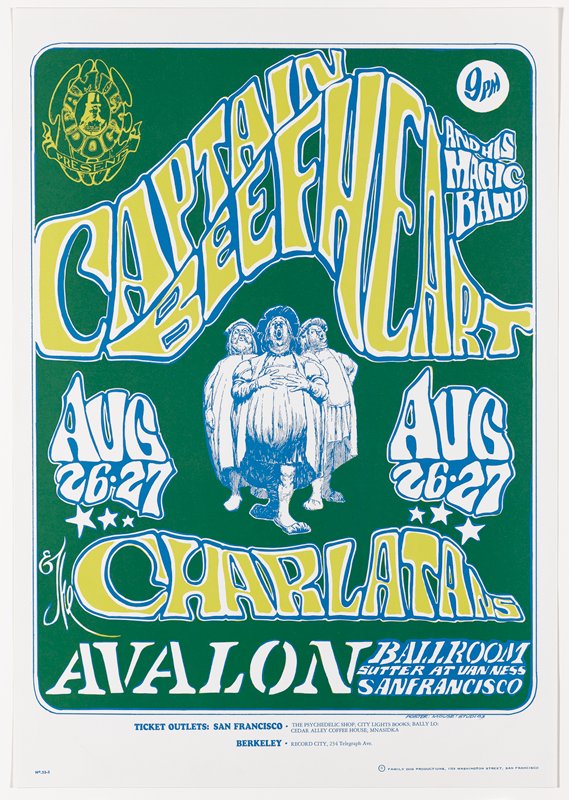 Captain Beefheart and his Magic Band, The Charlatans, Avalon Ballroom, August 26-27, 1966, Alton Kelley, 1966