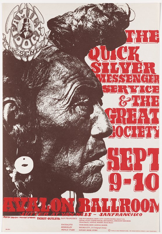 Quicksilver Messenger Service, The Great Society, Avalon Ballroom, September 9-10, 1966, Alton Kelley, 1966