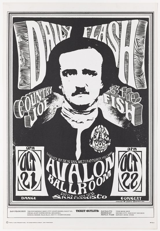 Daily Flash, Country Joe and the Fish, Avalon Ballroom, October 21-22, 1966, Alton Kelley, 1966
