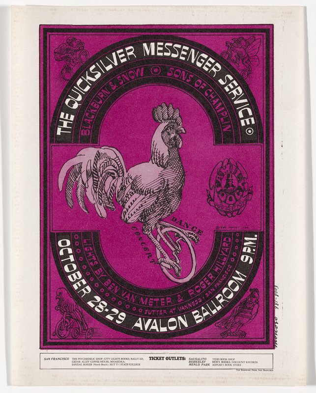 Quicksilver Messenger Service, Blackburn and Snow, Sons of Champlin, October 28-29, Avalon Ballroom, Victor Moscoso, 1966