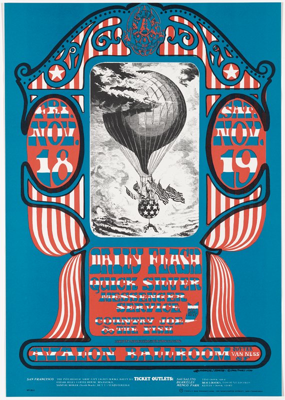Daily Flash, Quicksilver Messenger Service, Country Joe and the Fish, Avalon Ballroom, November 18-19, 1966, Alton Kelley, 1966