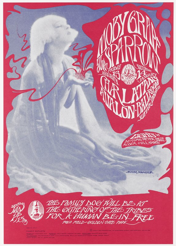 Moby Grape, The Sparrow, The Charlatans, Avalon Ballroom, January 13-14, 1967, Alton Kelley, 1967