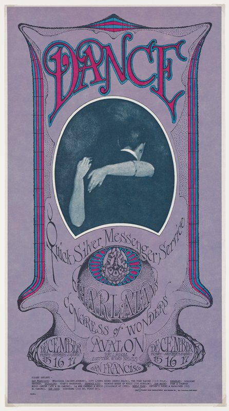 Dance Dance, Quicksilver Messenger Service, The Charlatans, Congress of Wonders, December 15-17, Avalon Ballroom, Alton Kelley, 1967