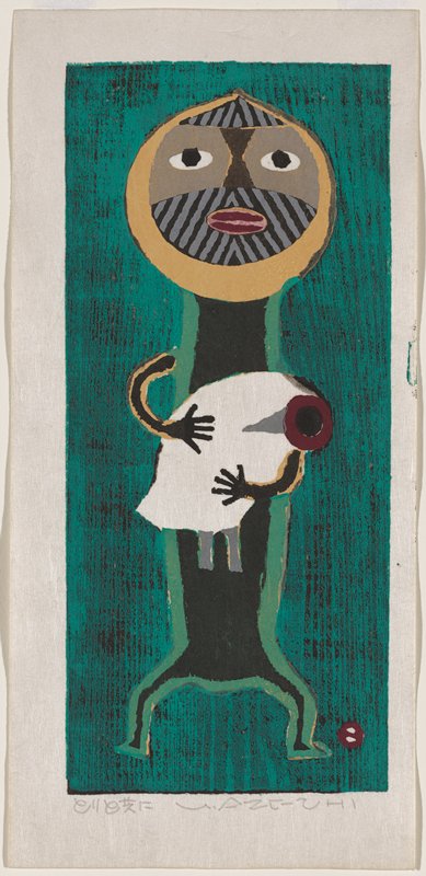 With a Bird, Azechi Umetarō, c.1958
