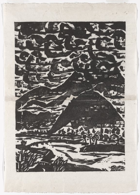 Untitled [mountain scape with river], Amano Kazumi, late 1950s