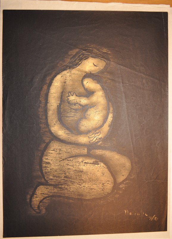Title unknown [Mother and child], Nagase Yoshirō, mid 20th century