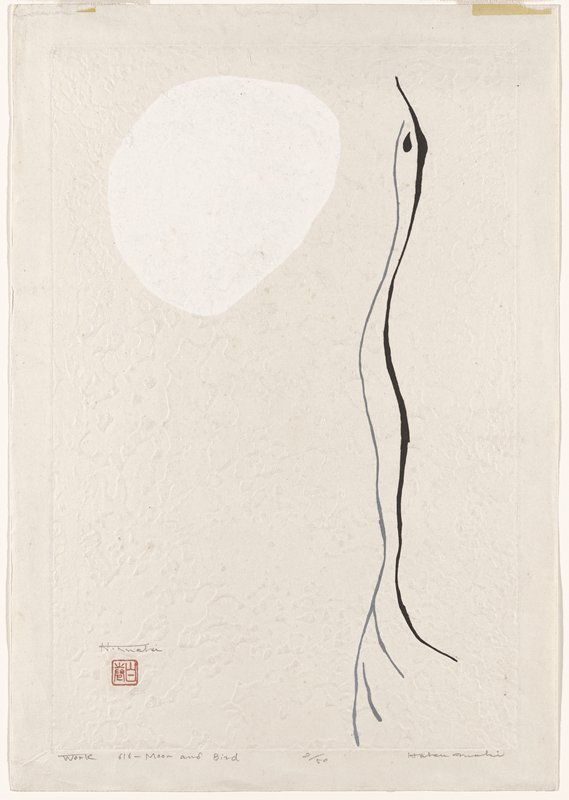 Work 616 - Moon and Bird, Maki Haku, 1961