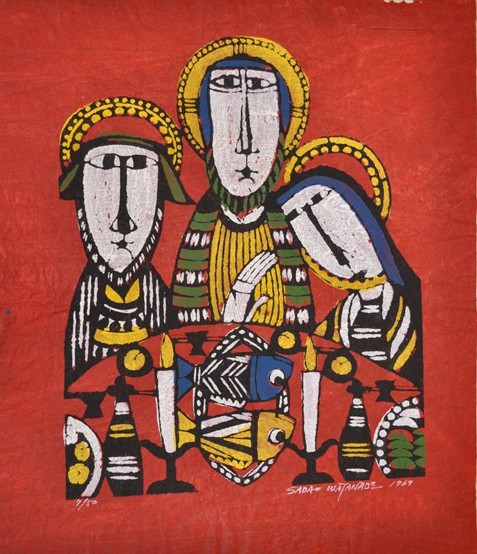 Jesus at Emmaus, Watanabe Sadao, 1969
