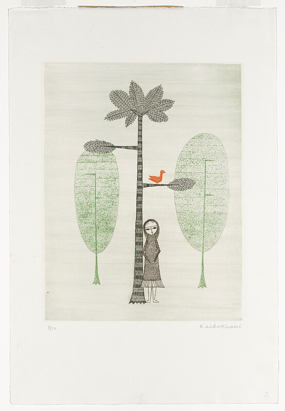 Girl and Tree with Bird, Minami Keiko, 1967