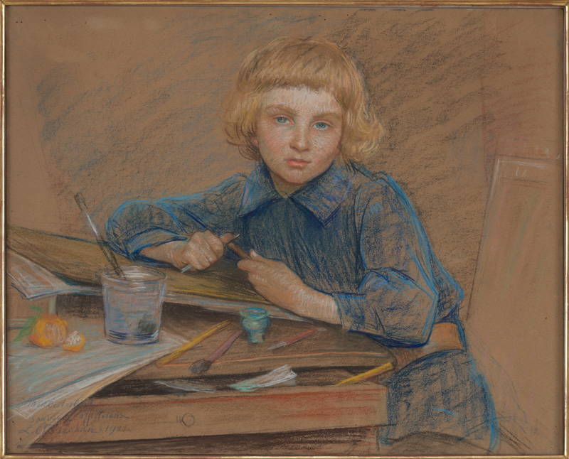 The Study of Drawing: Portrait of Yves Österlind, Age Nine, Louise Catherine Breslau, 1901