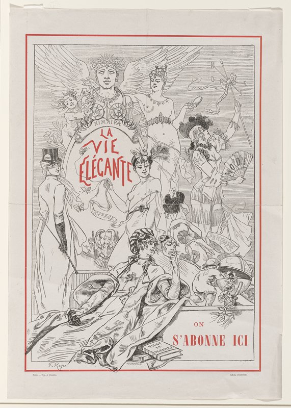 La Vie élégante, Félicien Rops, 1883