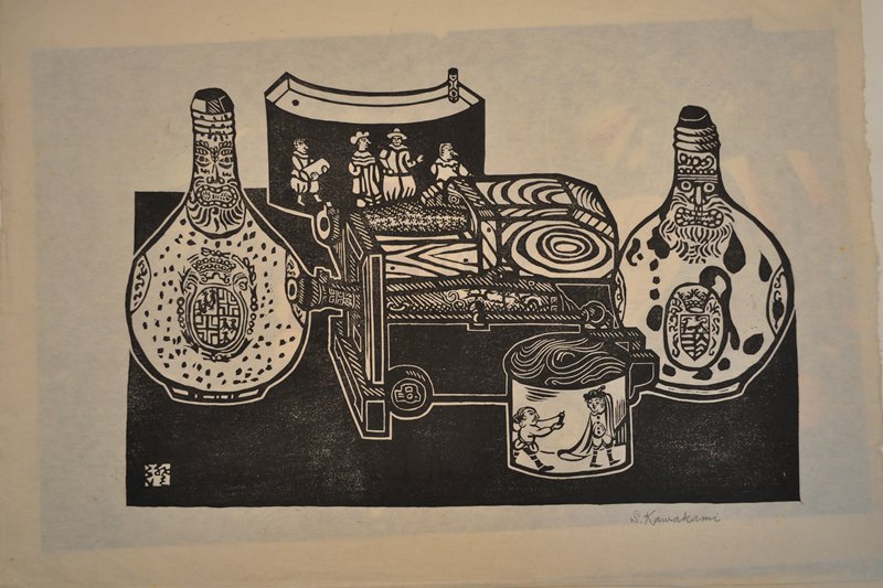 Title unknown [still life with foreign pots], Kawakami Sumio, 1960s