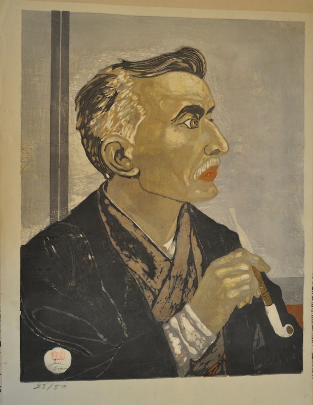 Lafcadio Hearn in Japanese Costume, Sekino Jun'ichirō, 1953