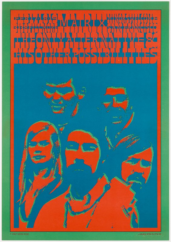 The Only Alternative, His Other Possibilities, February 17-19, The Matrix, Victor Moscoso, 1967