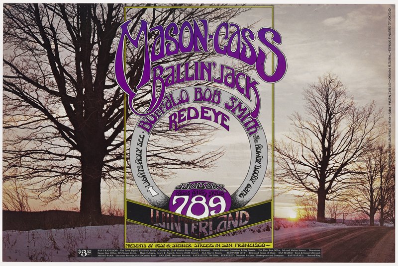 Mason-Cass, Ballin' Jack, Buffalo Bob Smith and the Howdy Doody Gang, Redeye, January 7-9, Winterland by Randy Tuten