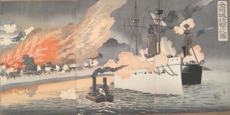 Picture of the Attack on Jinzhou Fortress, Adachi Ginkō, December 1894?