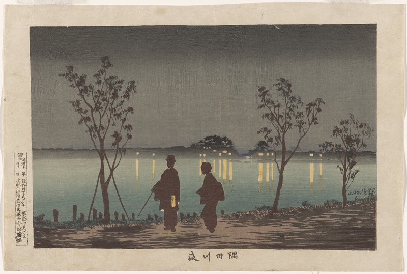 A Night at Sumida River, Kobayashi Kiyochika, ca. 1881