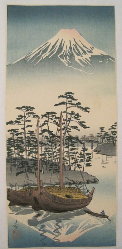 Mt. Fuji from Tago-no-ura, Kobayashi Kiyochika, 1920s-1930s