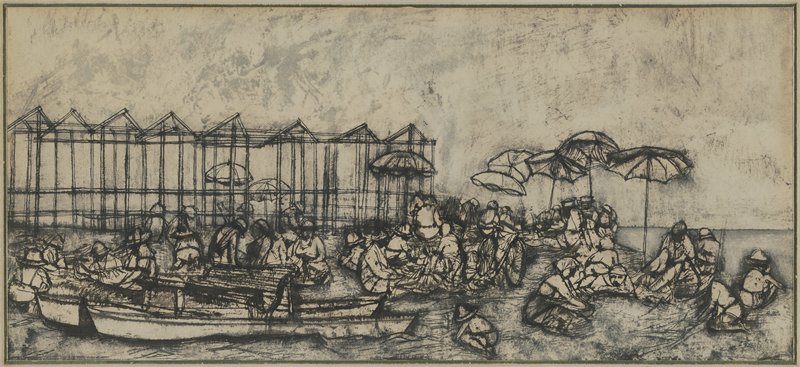 The Beach at Ostia, Lorenzo Vespignani, c. 1949