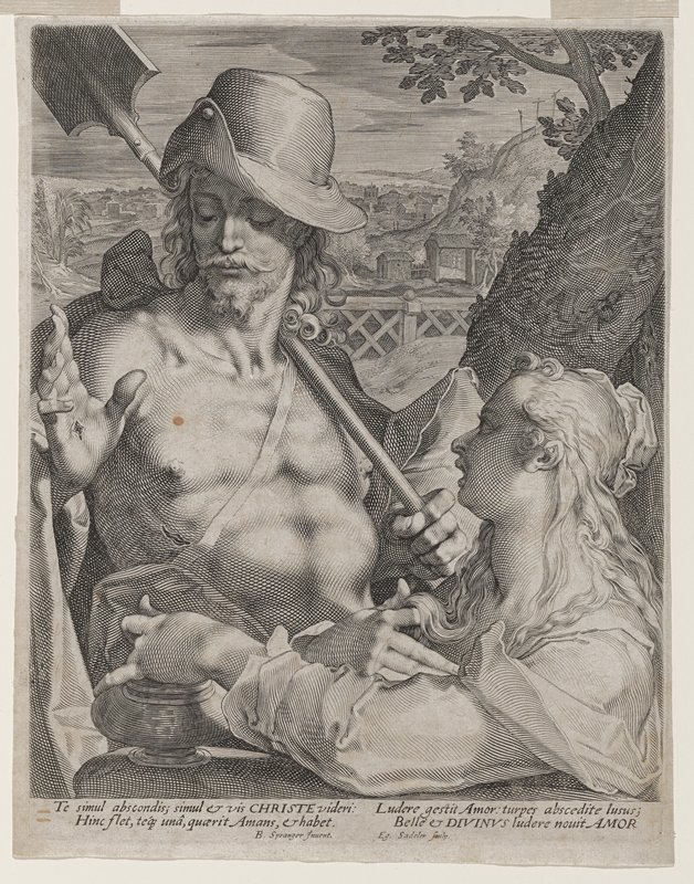 The Risen Christ as a Gardener appearing to Mary Magdalene, Aegidius Sadeler II, c. 1600