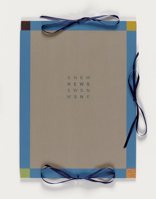 Portfolio case with attached colophon for Cardinal Suite, Stuart Nielsen, 2002