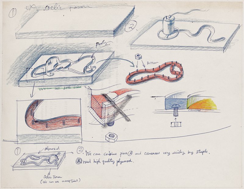 Untitled [Sketches for constructing a form], Kenji Nakahashi, 20th century