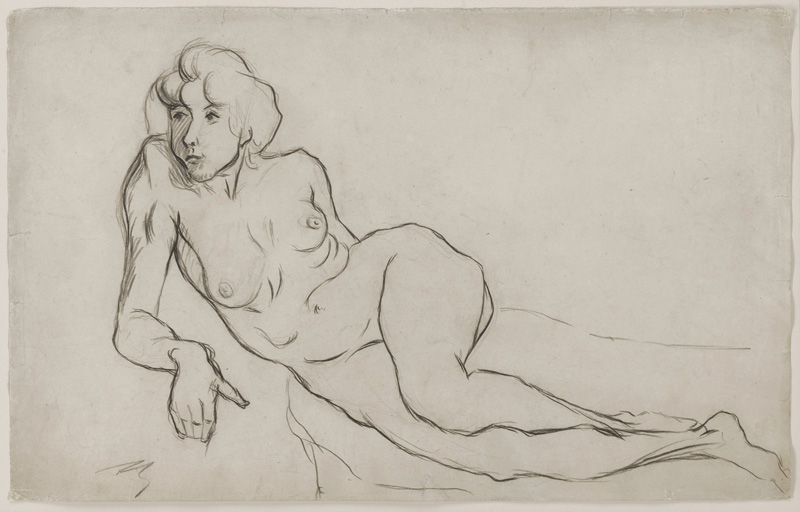 Recumbent Nude Woman (Femme nue allongée), François Rupert Carabin, not dated